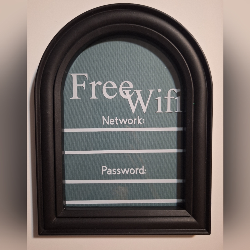 5x7 Arched Glass Frame Design For WiFi Info
